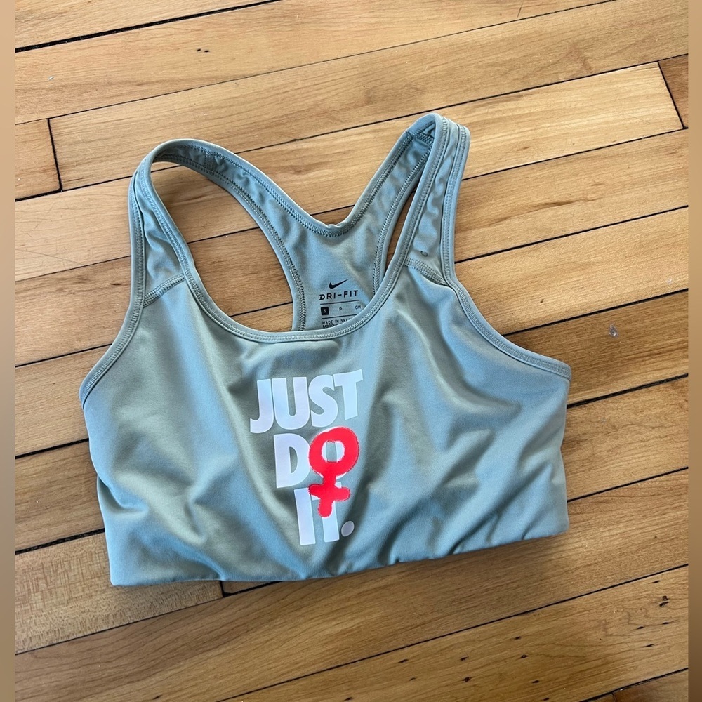 Nike Rebel Swoosh sports bra mint green